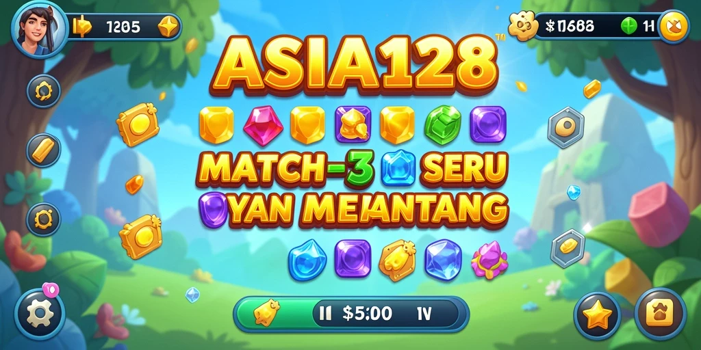 Tampilan gameplay <strong>ASIA128</strong> dengan aksi seru dan kombinasi match-3.