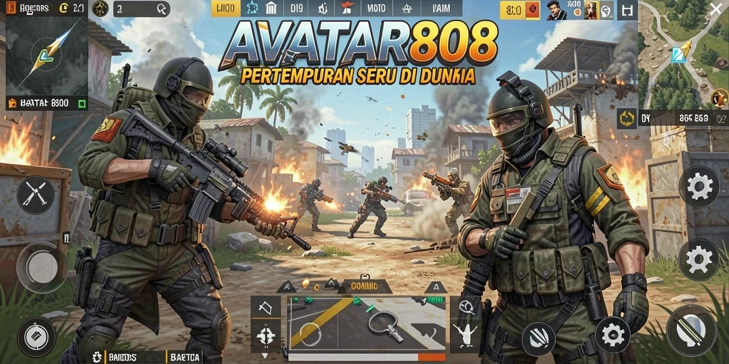 Tangkapan layar gameplay <strong>AVATAR808</strong> dalam pertempuran Battle Royale yang mendebarkan.