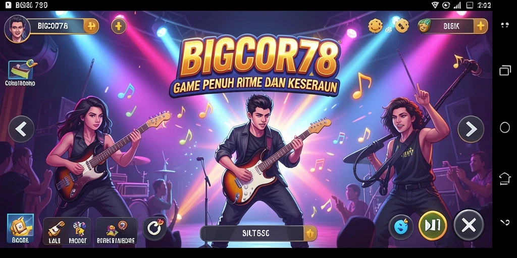 Tampilan menarik dari gameplay BIGCOR78 dengan berbagai pilihan lagu mengasyikkan.