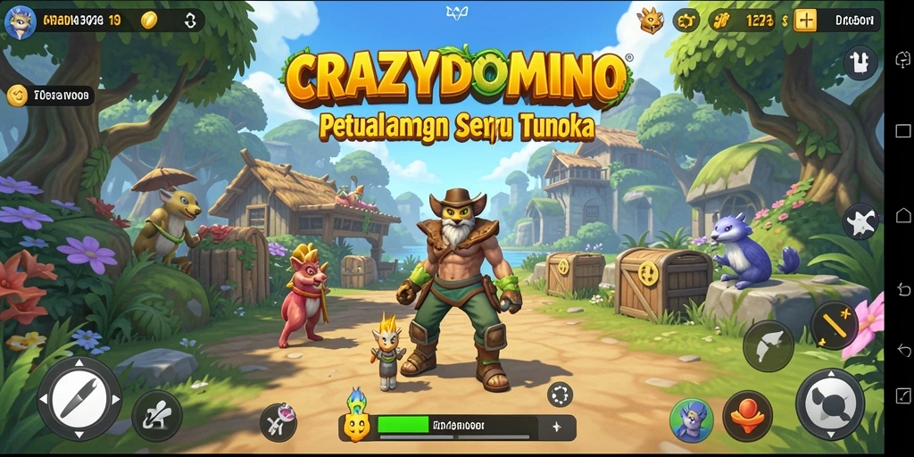 Tampilan gameplay SERU dalam dunia terbuka CRAZYDOMINO.