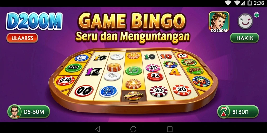 Tampilan gameplay D200M yang menarik dan interaktif saat bermain Bingo.