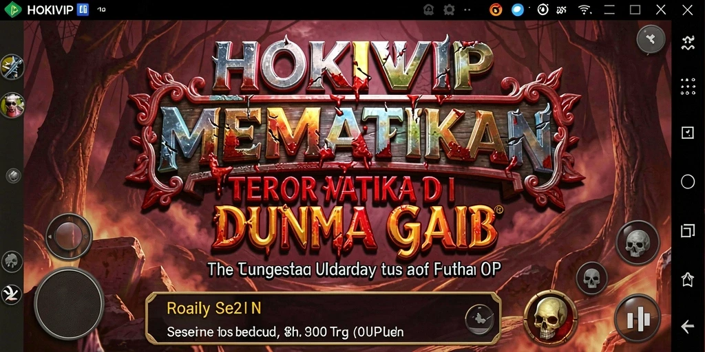 Screenshot HOKIVIP menunjukkan momen menegangkan di dalam dungeon angker.