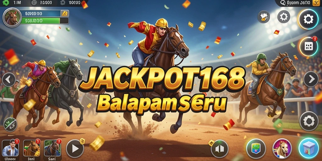 Screenshot gameplay JACKPOT168 menampilkan aksi balapan yang mendebarkan.