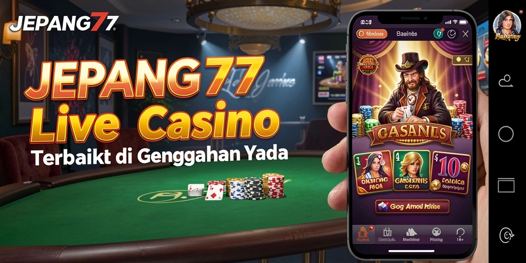 Screenshot gameplay Live Casino JEPANG77 dengan dealer langsung dan permainan menarik.