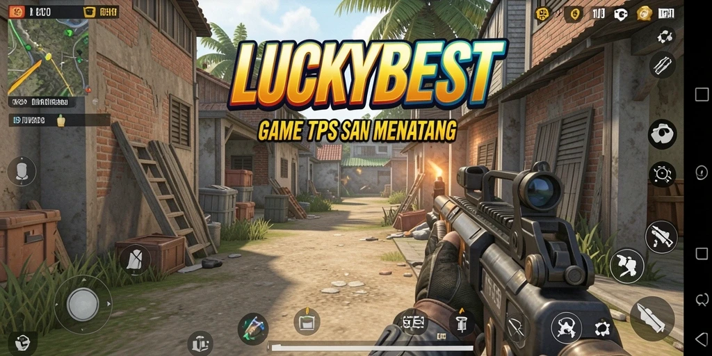 Tangkapan layar LUCKYBEST menampilkan aksi seru dalam gameplay TPS.
