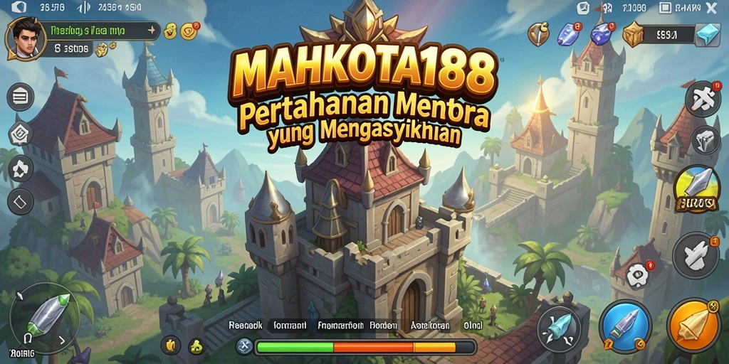 Gameplay menantang dalam MAHKOTA188 Tower Defense.