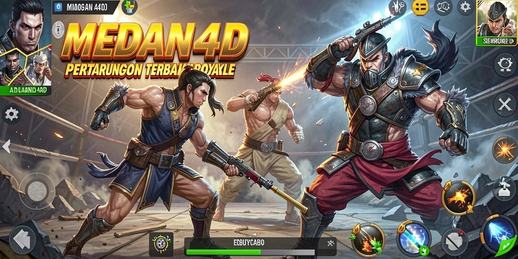 Screenshot MEDAN4D menampilkan aksi epik dalam gameplay Battle Royale.