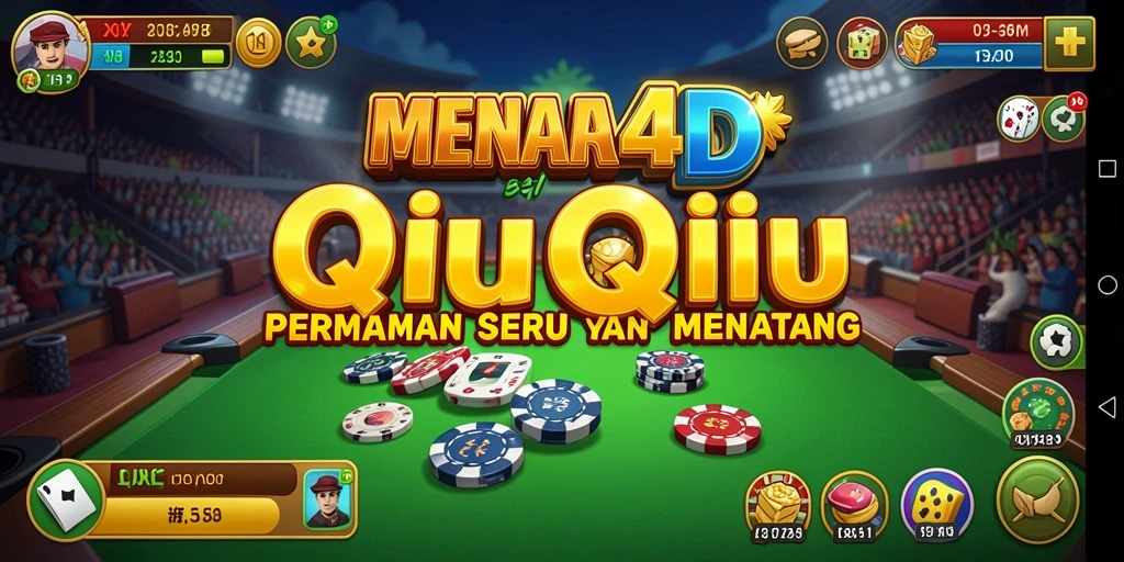 Tampilan utama gameplay MENARA4D dengan aksi QiuQiu seru.