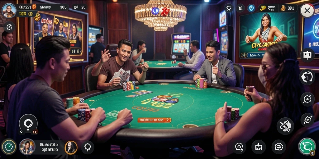 Screenshot dari gameplay Live Casino QQ1221 yang mendebarkan.