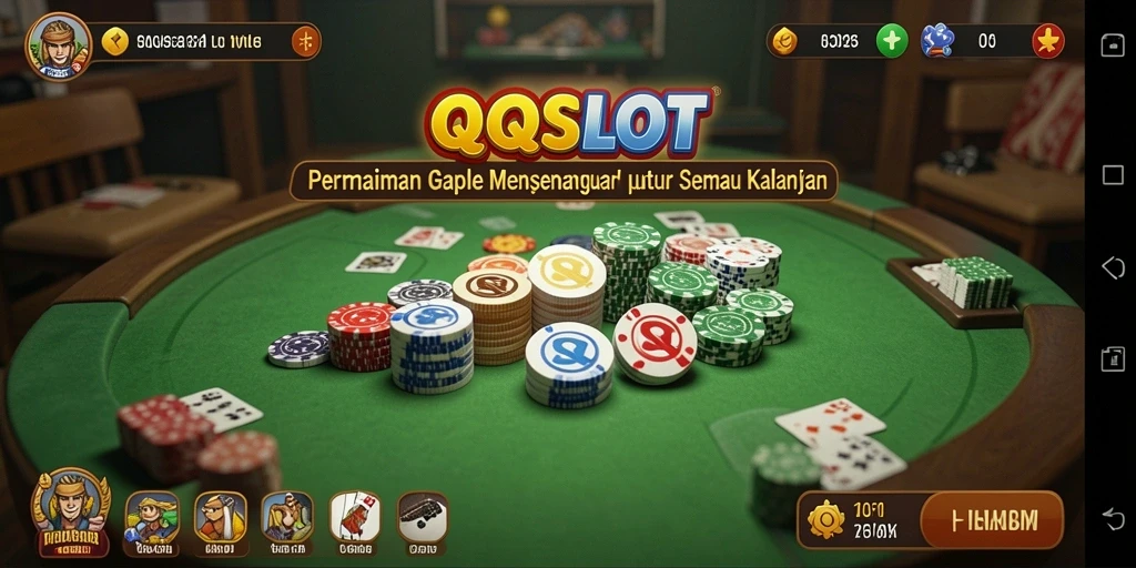 Tampilan gameplay QQSLOT menampilkan momen seru bermain Gaple.