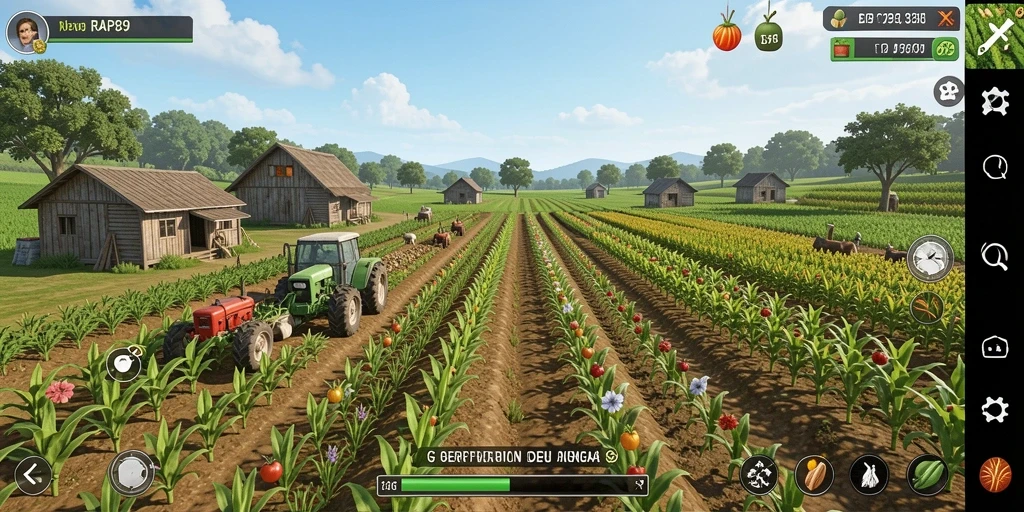 Tampilkan gameplay seru RAP89 dengan berbagai aktivitas pertanian.
