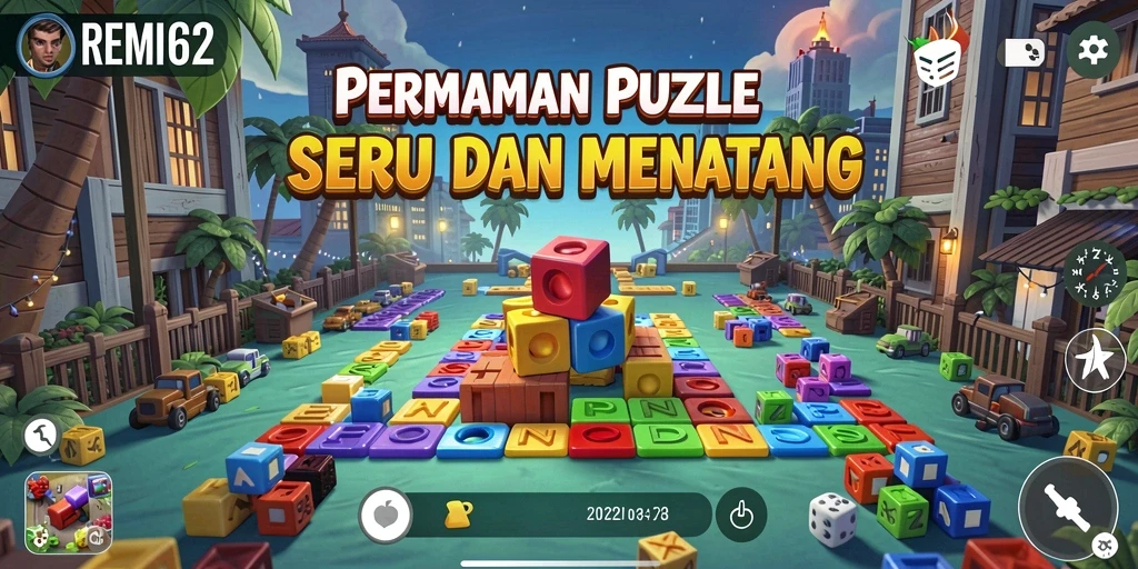 Tangkapan layar utama dari gameplay Puzzle REMI62 yang menarik.