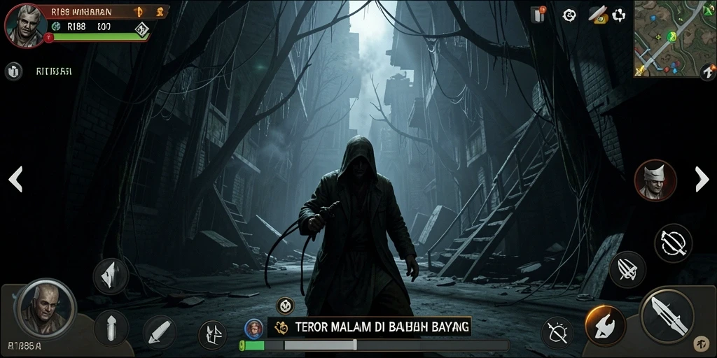 Tangkapan layar menampilkan adegan menegangkan dalam game RI188.