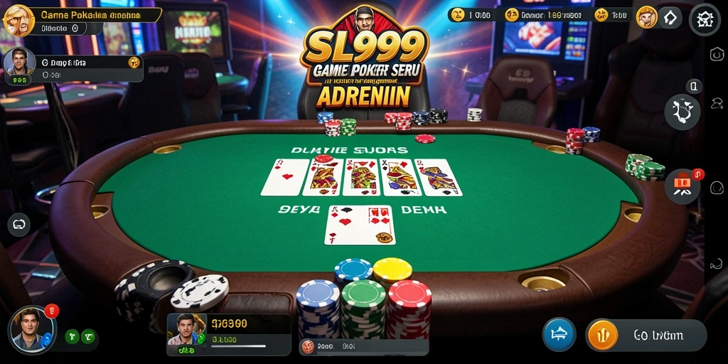 Screenshot gameplay SL999 menampilkan suasana Poker yang menegangkan.