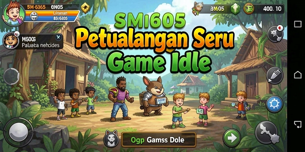 Tampilan utama gameplay SM605 dengan mekanisme idle yang menarik.