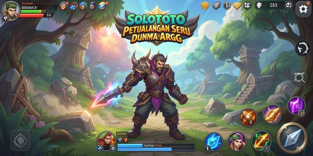 Screenshot utama SOLOTOTO dengan tampilan aksi permainan ARPG yang mendebarkan.