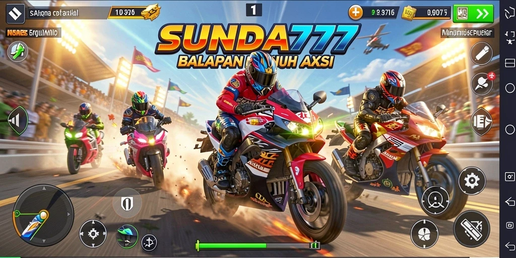 Gameplay seru balapan motor di SUNDA777.