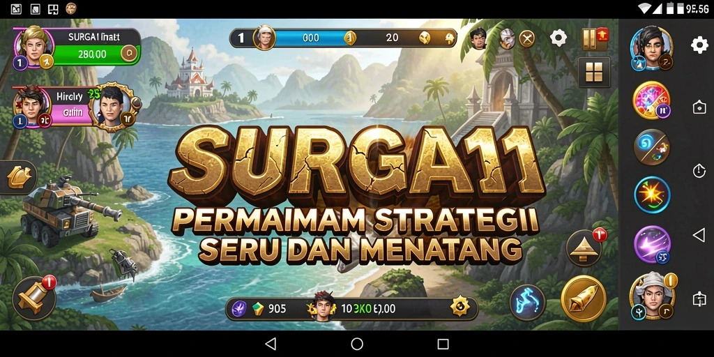 Screenshot SURGA11 menampilkan pertempuran strategi yang intens dan mendebarkan.