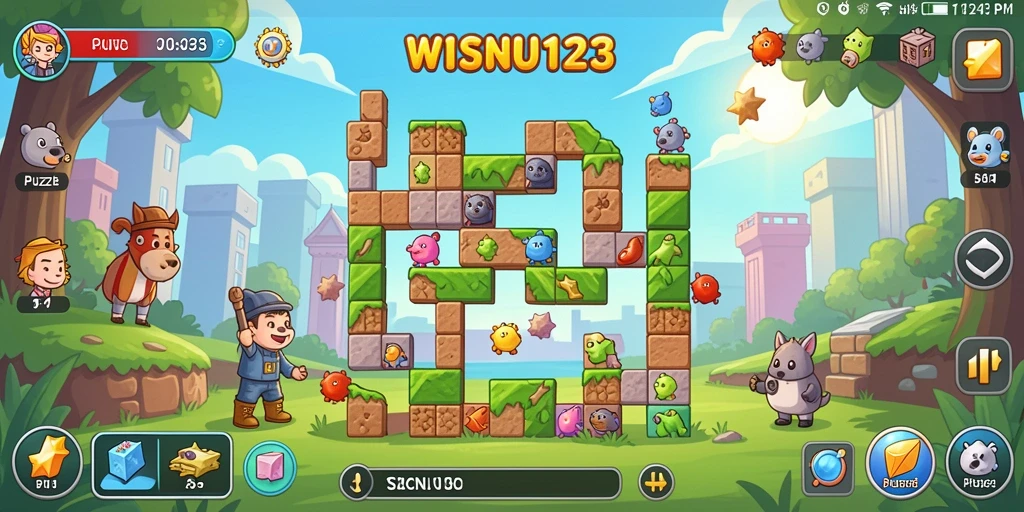 Tampilan gameplay WISNU123 dengan puzzle menarik dan beragam.