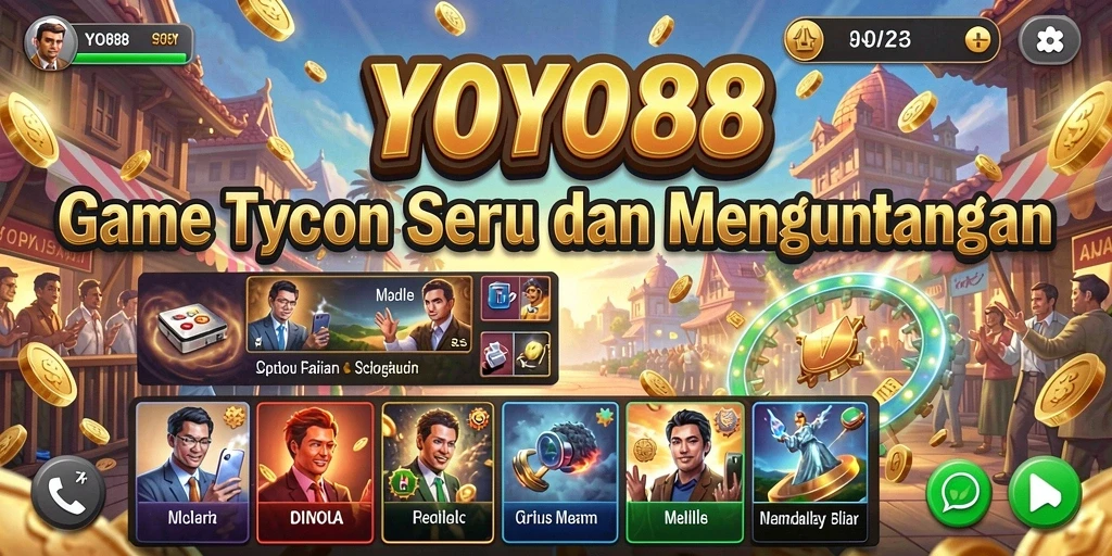 Screenshot gameplay YOYO88 menampilkan pengelolaan bisnis yang intens.